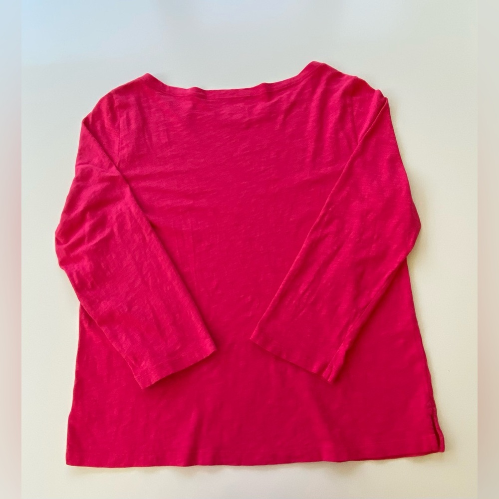 J. Crew Slub Tee, Cotton Three-Quarter Sleeve T-Shirt, Sz L - Picture 2 of 5